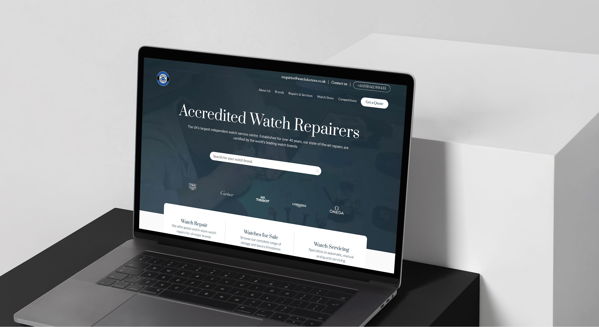 Laptop displaying the Watch Doctors website