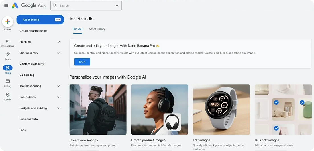 Google asset studio